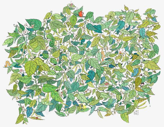 一团叶子png免抠素材_新图网 https://ixintu.com 卡通 叶子 平铺 底纹 手绘 插画 植物 绿叶 背景