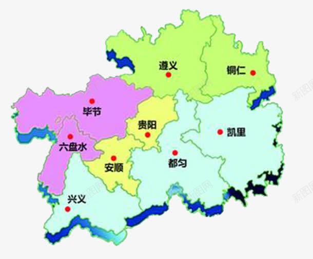 贵州地图立体png免抠素材_新图网 https://ixintu.com 彩色 立体 贵州地图