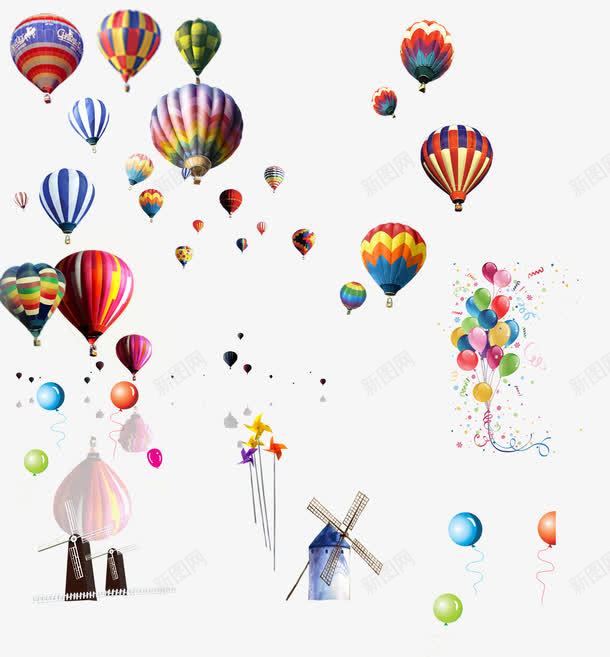 五颜六色的氢气球png免抠素材_新图网 https://ixintu.com 五颜六色 气球