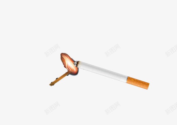 火柴香烟png免抠素材_新图网 https://ixintu.com 一根香烟 免抠素材 点燃的香烟 燃烧的火柴