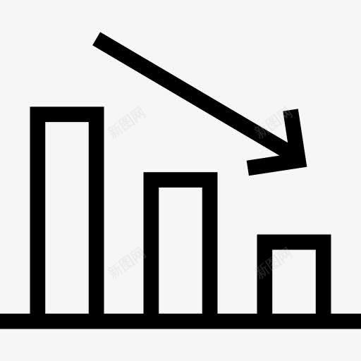 减少财富图标png_新图网 https://ixintu.com 业务统计 图形 棒图 箭头 统计