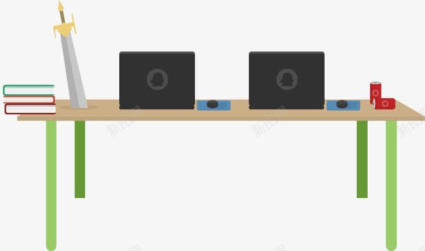 卡通办公桌装饰png免抠素材_新图网 https://ixintu.com 办公桌 卡通 装饰