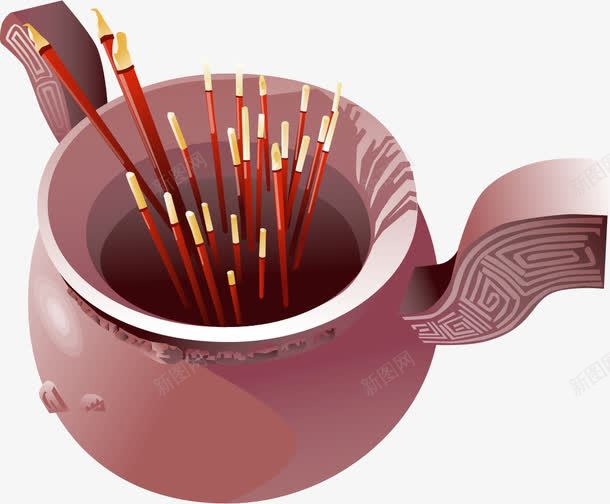 手绘香炉png免抠素材_新图网 https://ixintu.com 传统 手绘 香炉 香炉冒烟