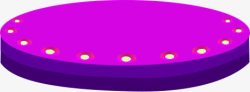 紫色卡通发光圆盘素材