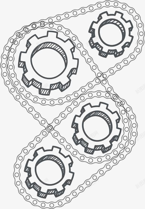 手绘链条png免抠素材_新图网 https://ixintu.com 卡通 手绘 链条