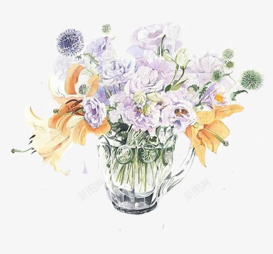 紫色锦带花png免抠素材_新图网 https://ixintu.com 植物 花朵 花瓶 装饰