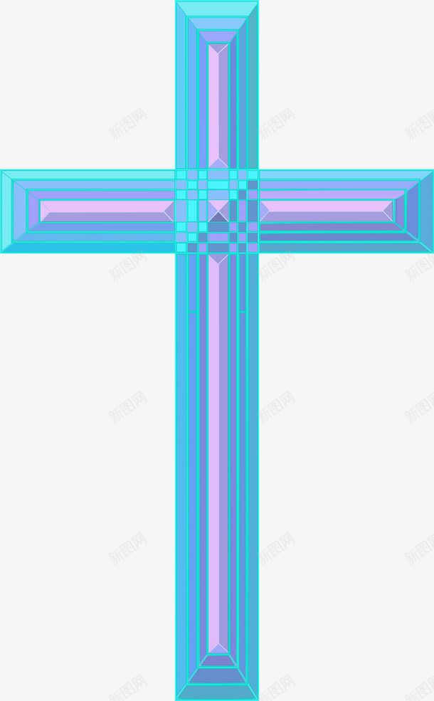 蓝色的十字架png免抠素材_新图网 https://ixintu.com 十字架 纹理 蓝色 装饰