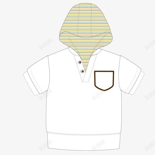 白色短袖png免抠素材_新图网 https://ixintu.com 婴儿 带帽 短袖