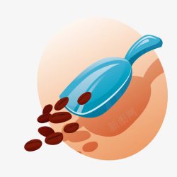 彩绘咖啡豆矢量图素材