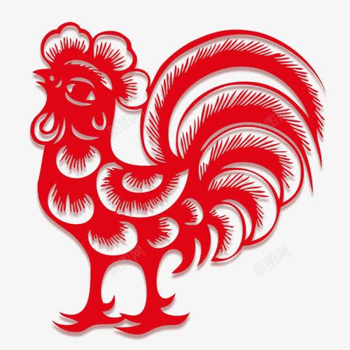 红色公鸡窗花剪纸png免抠素材_新图网 https://ixintu.com 中国风 免抠素材 公鸡 剪纸 窗花 红色 高清 高清素材