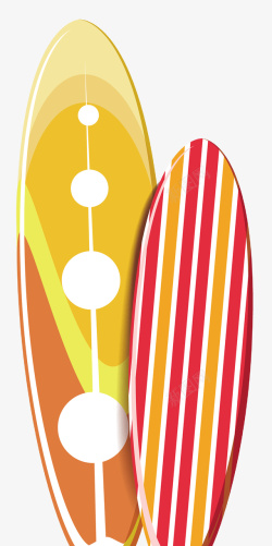 两个冲浪板两个黄色冲浪板矢量图高清图片