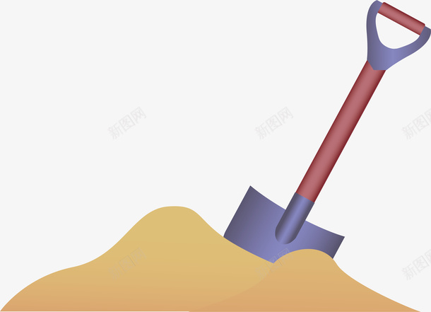 铁锹元素矢量图ai免抠素材_新图网 https://ixintu.com png 卡通 沙子 矢量元素 铁锹矢量 矢量图