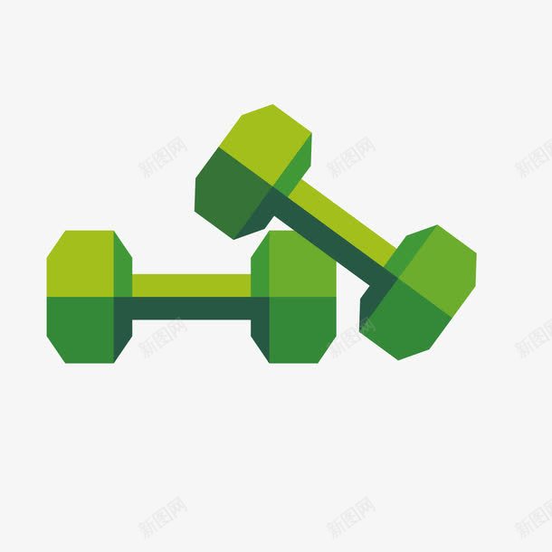 绿色哑铃png免抠素材_新图网 https://ixintu.com 健美 健身 健身器材 哑铃 运动