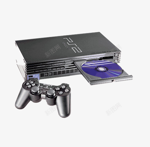 游戏机黑色png免抠素材_新图网 https://ixintu.com PS2 SONY png图片 免抠 免抠素材 游戏机 黑色