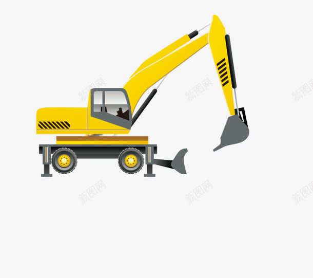 挖土机装饰png免抠素材_新图网 https://ixintu.com 挖土机 矢量装饰 装饰 车 黄色