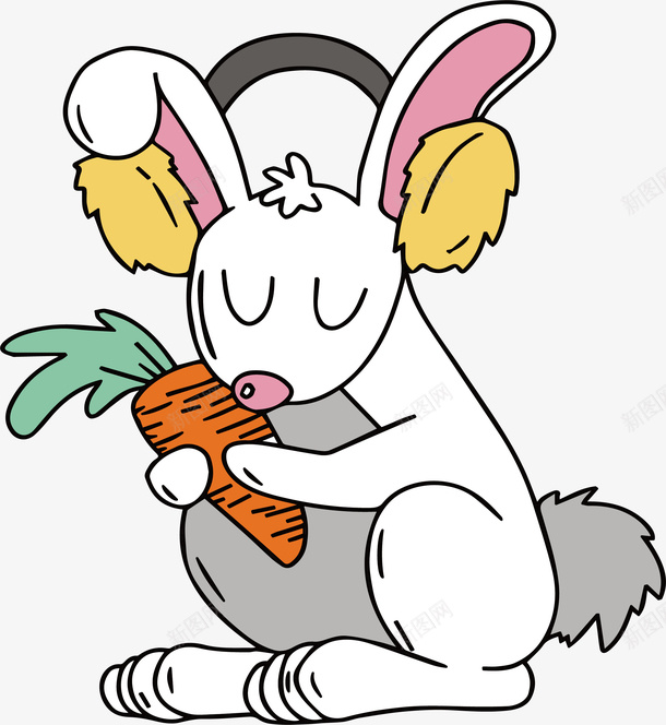 抱着胡萝卜的小白兔矢量图ai免抠素材_新图网 https://ixintu.com 兔子 可爱兔子 吃萝卜 小白兔 矢量png 胡萝卜 矢量图