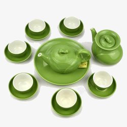 绿色茶艺套装素材