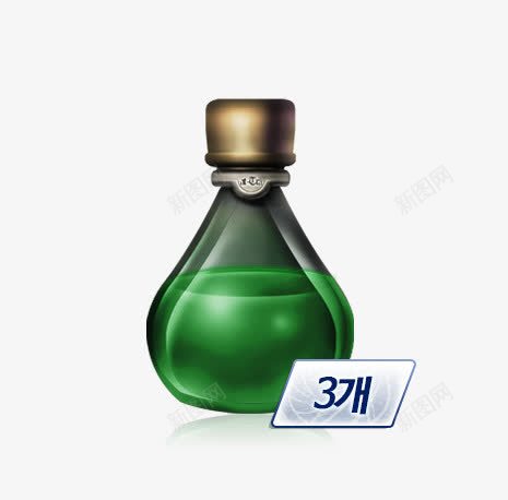手绘绿色瓶子图标png_新图网 https://ixintu.com 图标 瓶子 绿色
