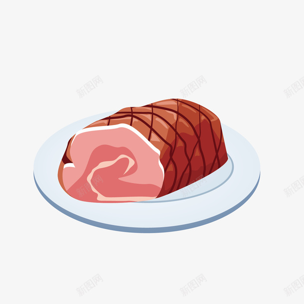 手绘一碟猪肉矢量图ai免抠素材_新图网 https://ixintu.com 卡通猪肉 手绘猪肉 猪瘦肉 猪肉 猪肉设计 瘦肉 肉食设计 矢量图
