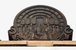 东亚文化帝王铜雕塑微距摄影高清图片
