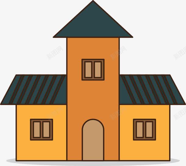 一座小房子png免抠素材_新图网 https://ixintu.com 卡通房子 家园 房子 房子矢量