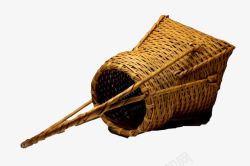 手工编织竹篮素材