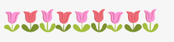 彩色朵朵小花花边装饰矢量图素材
