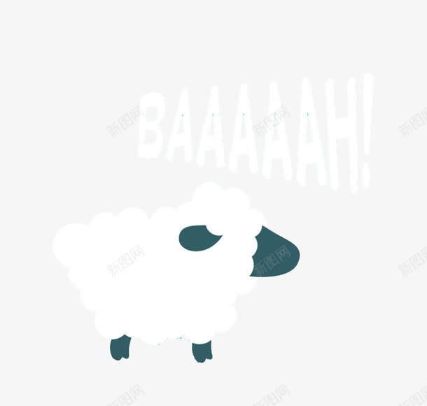 白色小绵羊png免抠素材_新图网 https://ixintu.com 动物 插图 白色 绵羊