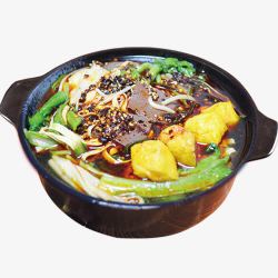 豆腐蟹煲汤豆腐生菜杂烩煲汤美食高清图片
