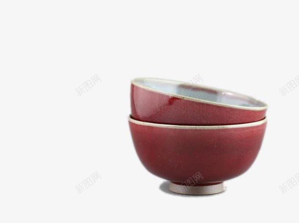 钧窑瓷碗png免抠素材_新图网 https://ixintu.com 中国瓷碗 光滑 喜庆 红色 红釉瓷器