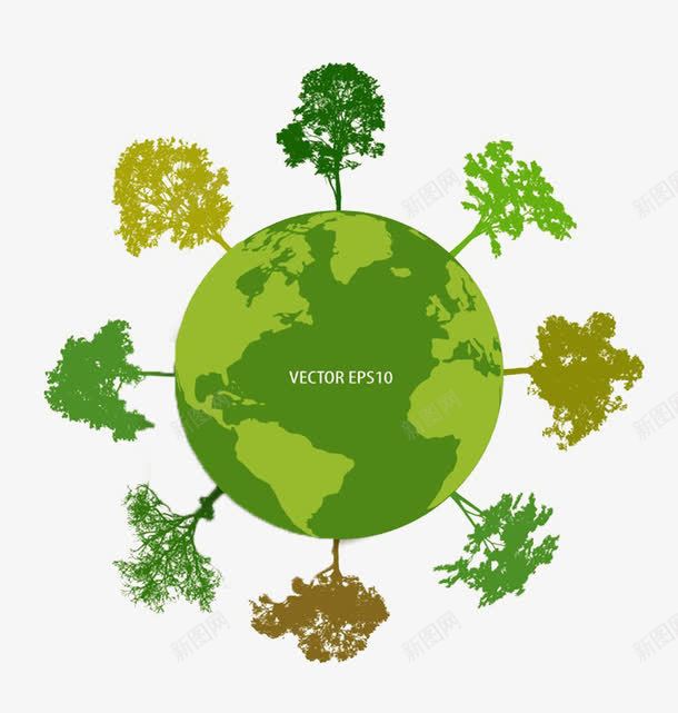 绿色植被图标png免抠素材_新图网 https://ixintu.com 地球 树木 植物 环保