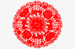中国风红色窗花图素材