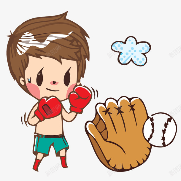 打拳击的男孩png免抠素材_新图网 https://ixintu.com PNG图形 PNG装饰 卡通 打拳的小孩 拳套 男孩 装饰
