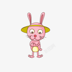 粉色的戴帽子的小兔子卡通素材