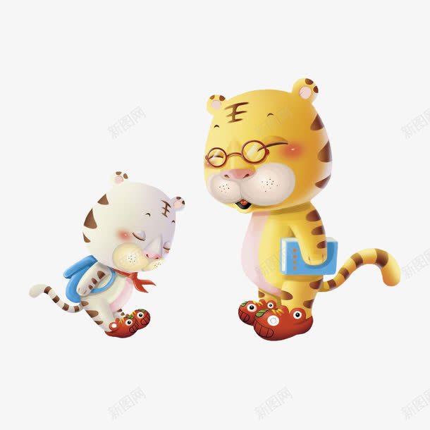 卡通老虎教师png免抠素材_新图网 https://ixintu.com 卡通 教师 老虎