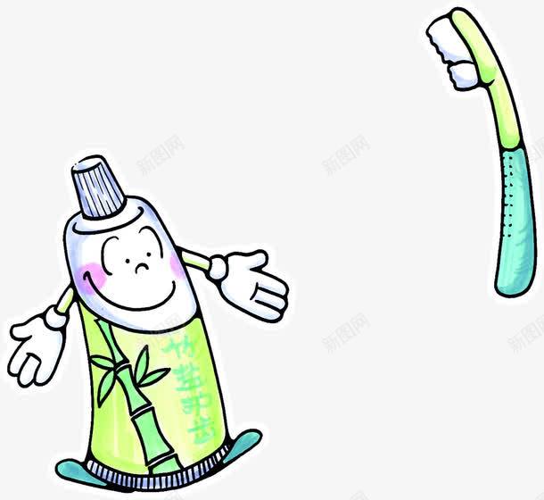牙膏牙刷人物png免抠素材_新图网 https://ixintu.com PNG图片 人物 免抠素材 创意 卡通手绘 可爱 广告设计 牙刷 牙膏