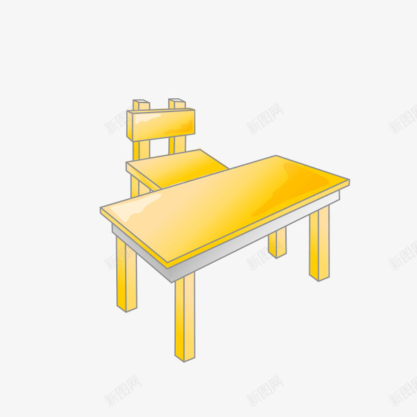 黄色书桌png免抠素材_新图网 https://ixintu.com PNG图形 PNG装饰 书桌 卡通 装饰 黄色