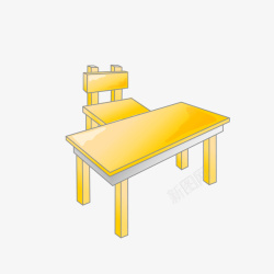 黄色书桌素材
