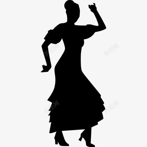 弗拉门戈舞者的女人剪影图标png_新图网 https://ixintu.com 人 女 女人 弗拉门戈 弗拉门戈的图标 跳舞