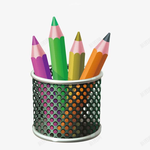 彩笔铅笔绘画笔筒png免抠素材_新图网 https://ixintu.com 彩笔 笔筒 绘画 铅笔 黑色笔筒