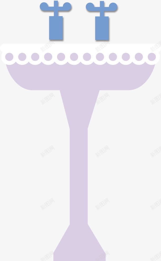 洗手池png免抠素材_新图网 https://ixintu.com 平面设计 洗手池 浴室设计 紫色 蓝色 装饰图案 设计