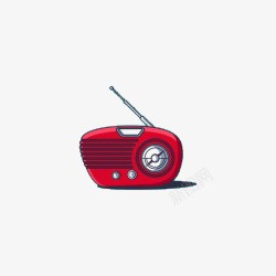红色收音机素材