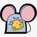 可爱的老鼠png免抠素材_新图网 https://ixintu.com 卡通 可爱 奶酪 老鼠