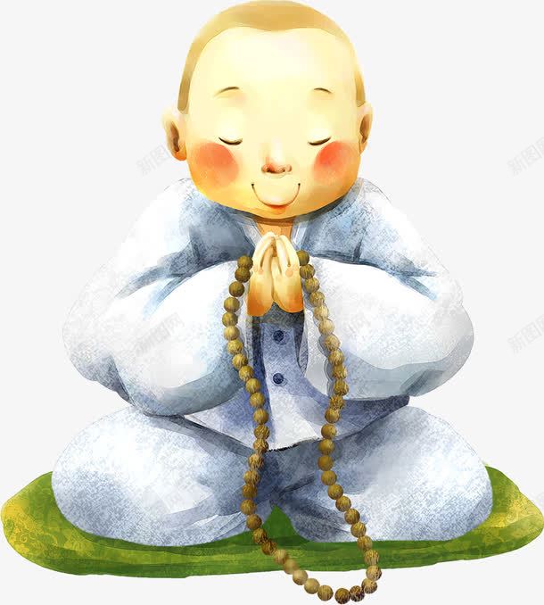 手绘小和尚png免抠素材_新图网 https://ixintu.com 和尚 少林 手绘