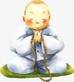 手绘小和尚素材