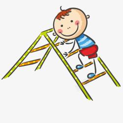 爬梯子的男孩素材