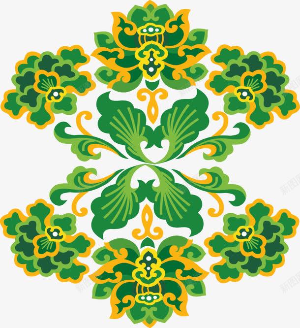花纹六角形绿色png免抠素材_新图网 https://ixintu.com 六角形 绿色 花纹