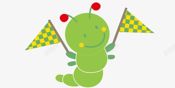 绿色小虫子png免抠素材_新图网 https://ixintu.com 创意 卡通 可爱 小虫子 彩色的 手绘的 矢量的 绿色