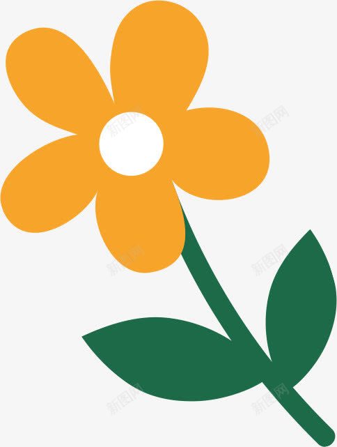 黄色卡通手绘花朵环保png免抠素材_新图网 https://ixintu.com 卡通 环保 花朵 黄色