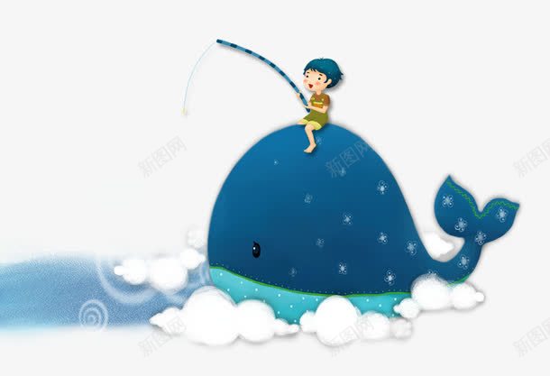 扁平化鲸鱼卡通人物psd免抠素材_新图网 https://ixintu.com 卡通 扁平化 鲸鱼